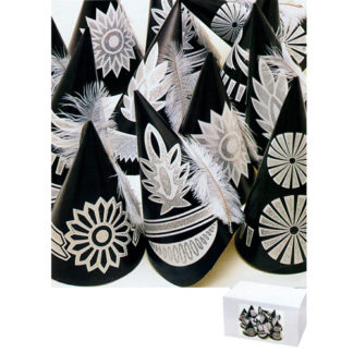 Cappelli neri glitterati con piuma conf. 50 pezzi