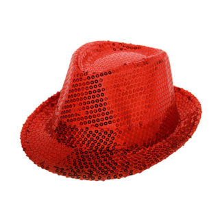 Cappello paillettes rosso