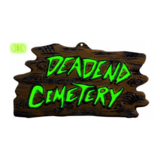 Insegna Deadend Cemetery 3D fluo cm 43