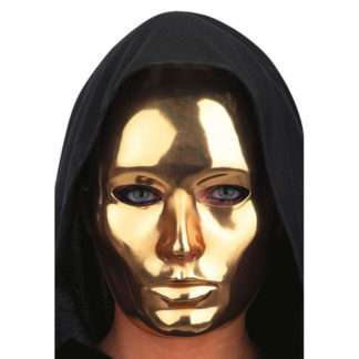 Maschera metallizzata viso intero oro
