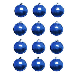 Palline natalizie blu mm 40 set 12 pezzi