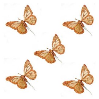 Farfalle glitterate rame set 5 pezzi cm 10