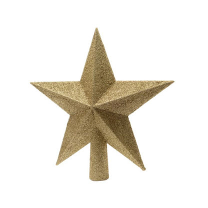 Puntale stella glitterata oro cm 19