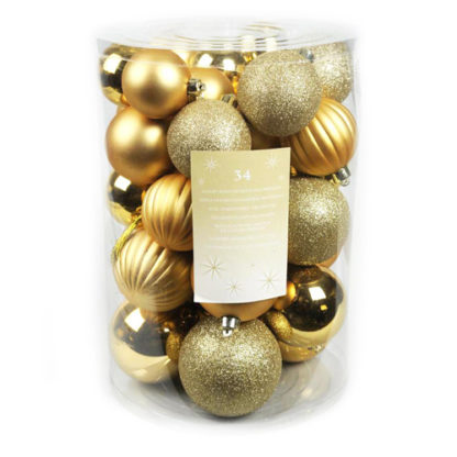 Box 34 palline di Natale oro
