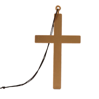 Croce simil legno in PVC con cordino