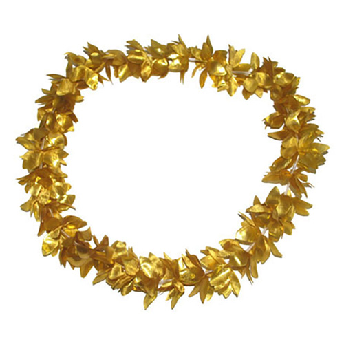 Collana hawaiana metallizzata oro - Baraldi Cotillons