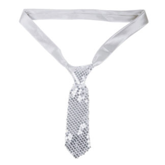 Cravattino paillettes argento