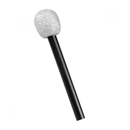 Microfono glitter argento