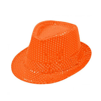 Cappello con paillettes Arancio Neon