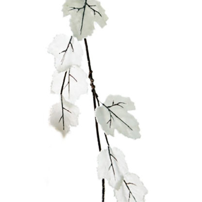 Tralcio con foglie bianche ghiacciate cm 110