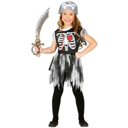 Costume scheletro Pirata bimba 7 - 9 anni