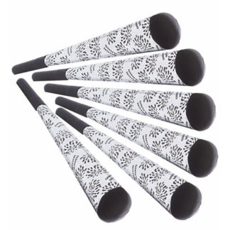 Trombe Buon Anno argento cm 25 set 6 pezzi