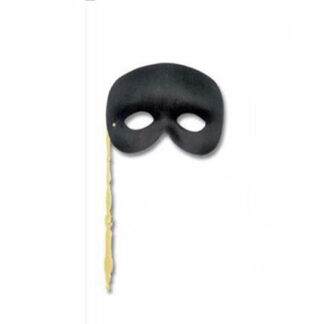 Maschera Domino con bastoncino nera