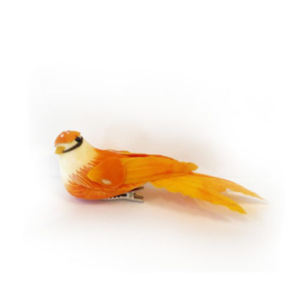 Uccellino arancio con clip cm. 13