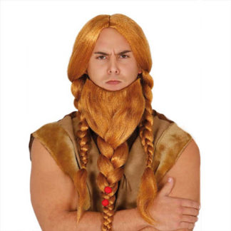 Parrucca Vikingo con trecce e barba