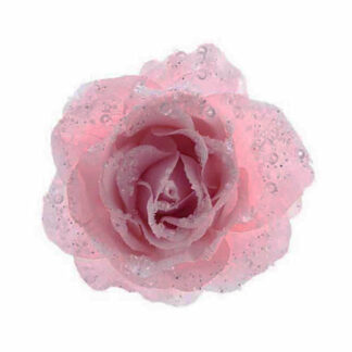 Rosa glitterata Pink con clip