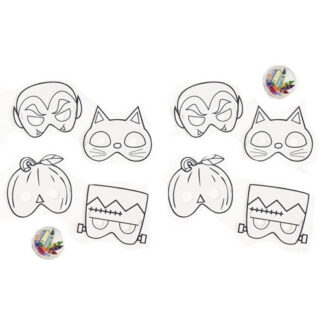 Maschera Halloween da colorare set 8 pezzi bimbo