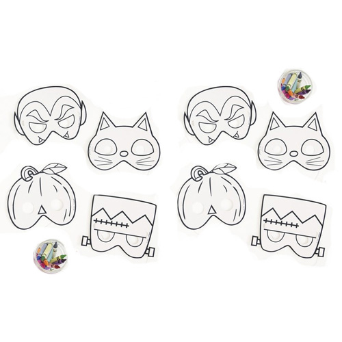 Maschera Halloween da colorare set 8 pezzi bimbo - Baraldi Cotillons