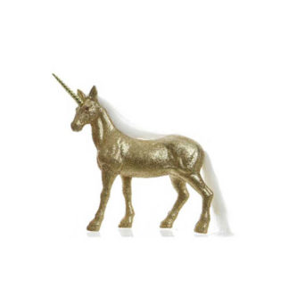 Unicorno Glitterato Oro cm 21