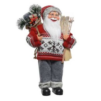 Babbo Natale con sci e doni cm 60