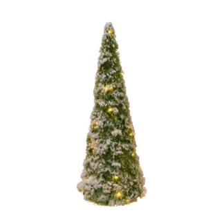 Alberino di Natale innevato con led cm 40