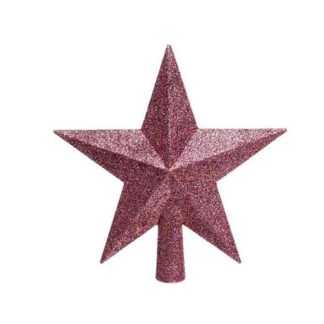 Puntale stella glitterata Velvet Pink cm. 19