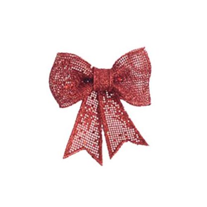 Fiocco di Natale Glitter Rosso cm. 13