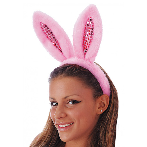 Ecarla - Cerchietto con orecchie da coniglio e ciliegie, rosso