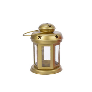 Lanterna Portacandele Oro in metallo cm 14