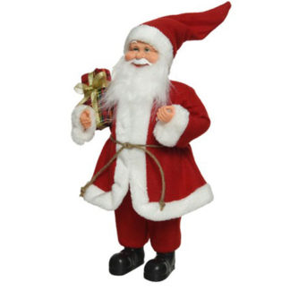 Babbo Natale bianco e rosso con Dono cm. 60