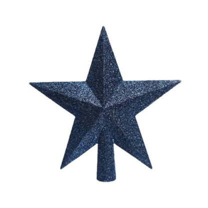Puntale stella glitterata Night Blu cm. 19