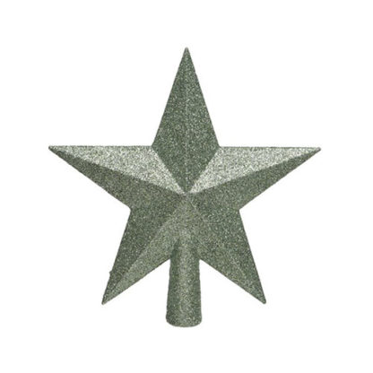 Puntale stella glitterata Sage Green cm. 19