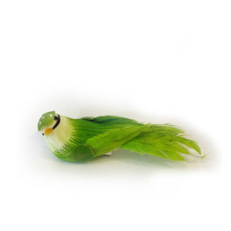 Uccellino verde con clip cm. 13