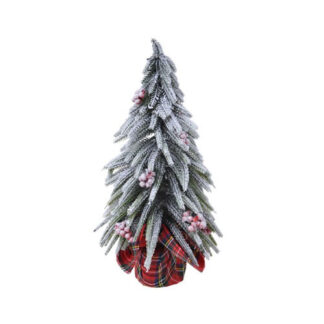 Alberino di Natale in pino innevato con bacche cm 20