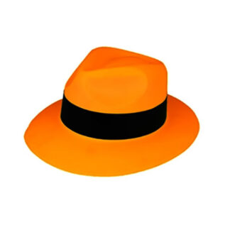 Cappello Gangster neon colore Arancio in PVC