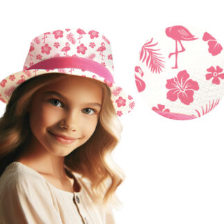 Cappello estivo fenicotteri bambina
