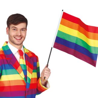 Bandiera Arcobaleno con asta