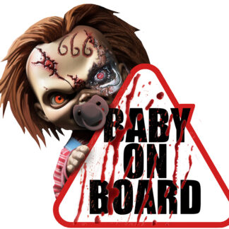 Adesivo auto Baby on board Horror cm. 20 x 20